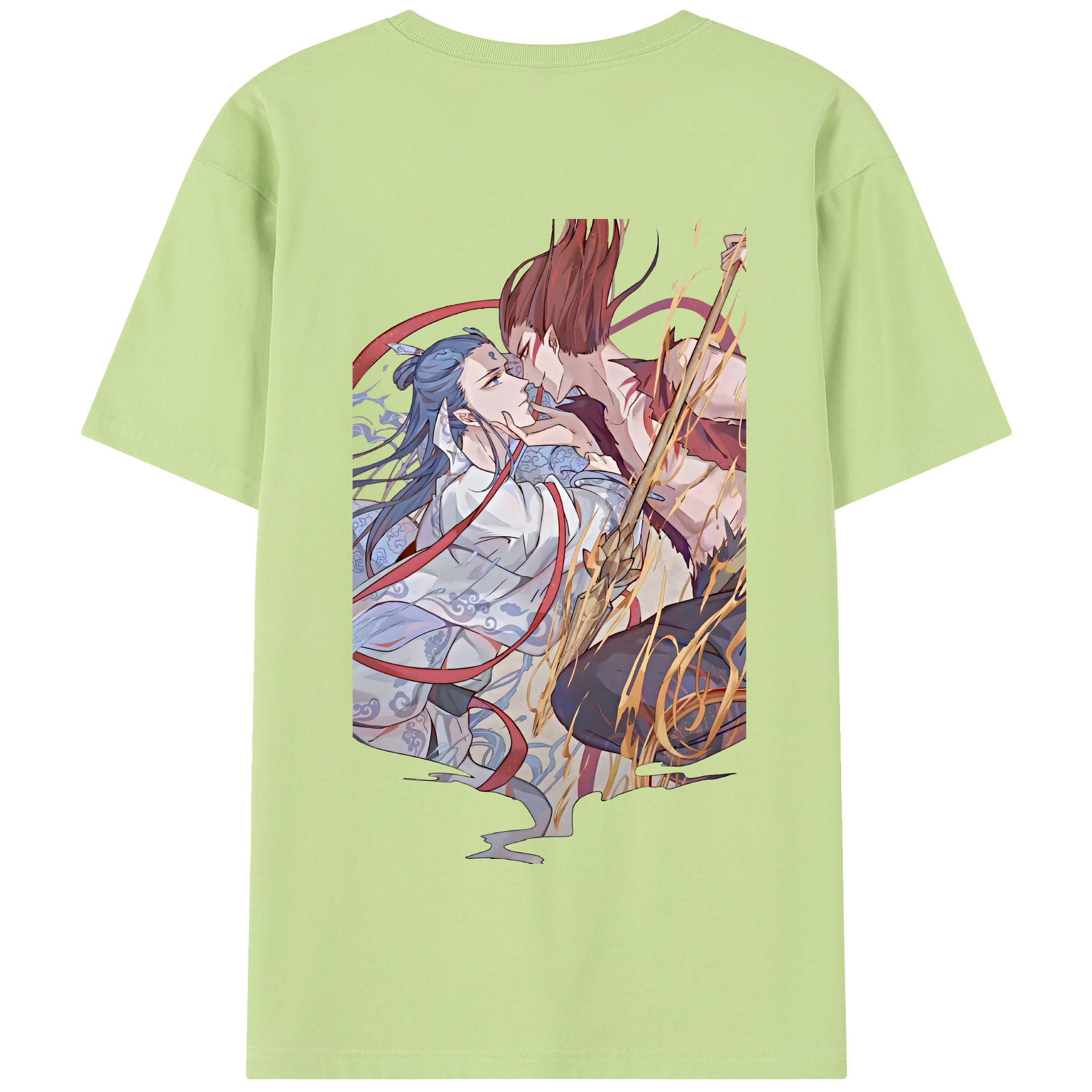 （画像用） Ne Zha 2 ナタ 魔童の大暴れ 綿100％半袖Tシャツ（背面プリント）